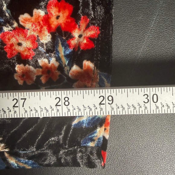 Black Floral Velvet Mini Dress Spaghetti Strap Small Fairy Y2k Party whimsigoth - Picture 7 of 7